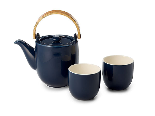 Blue Porcelain 3-Piece Tea Set